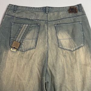 Y2K Akademiks Men's 44 Baggy Fit 13" Denim Jeans Shorts